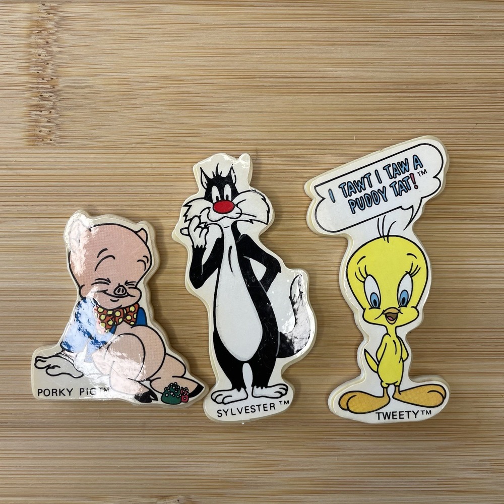 Vintage Looney Tunes Magnet Lot Of 3 1988